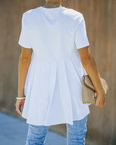 Mallory High Low Peplum Tee - White Ins Street
